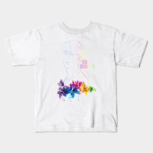 BTS Kim Seokjin manga with flowers | Army K-pop Kids T-Shirt